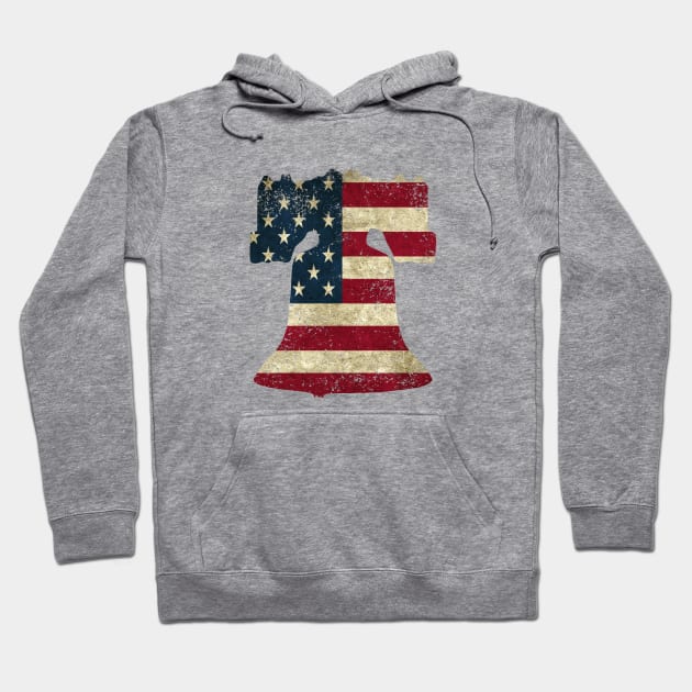 American Flag Liberty Bell Hoodie by KayBee Gift Shop